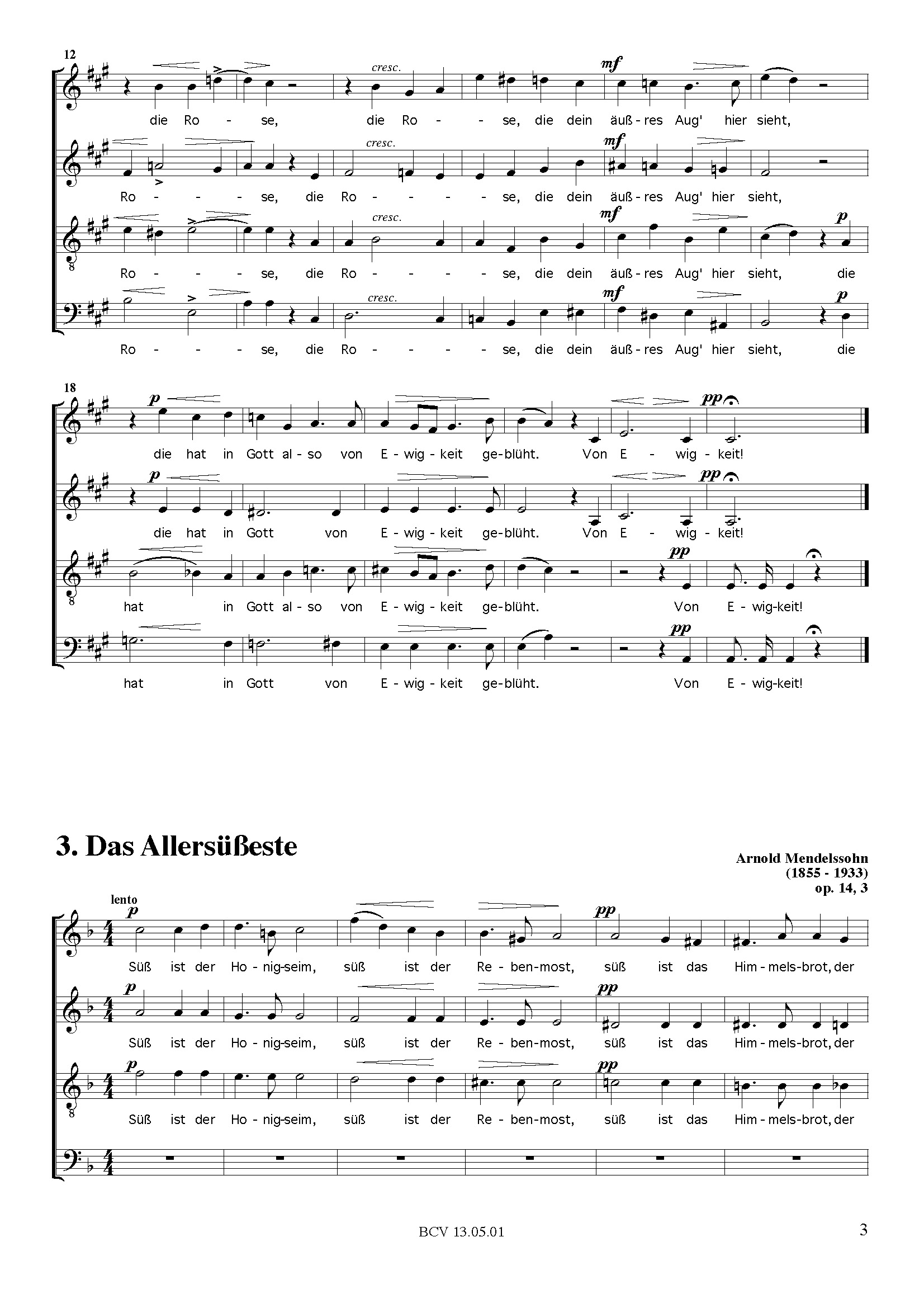 Sechs Chorsätze nach Angelus Silesius (1-3)